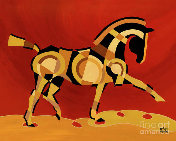 Dressage Art Poster featuring the painting The Extension of Equus by Barbara Rush