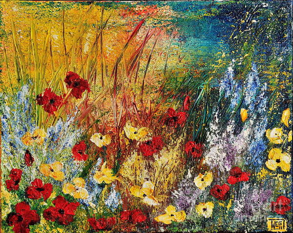 Acrylic Poster featuring the painting The Field by Teresa Wegrzyn