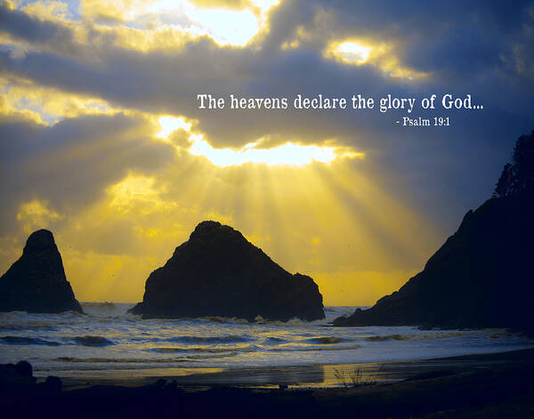 Heceta Head Poster featuring the photograph The Heavens Declare by Bonnie Bruno