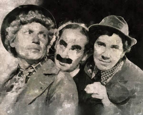 Marx Poster featuring the painting The Marx Brothers by Esoterica Art Agency