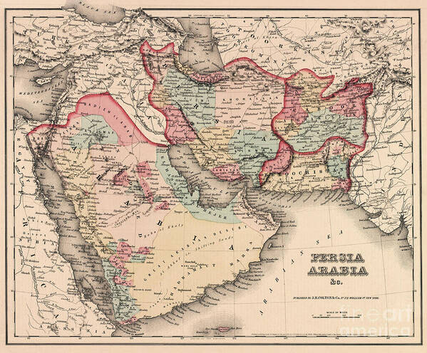 Saudi Arabia Poster featuring the drawing The Middle East in the mid 19th century by English School