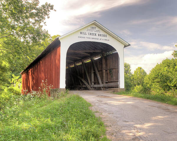 Covered Bridge Poster featuring the photograph The Mill Creek Covered Bridge by Harold Rau