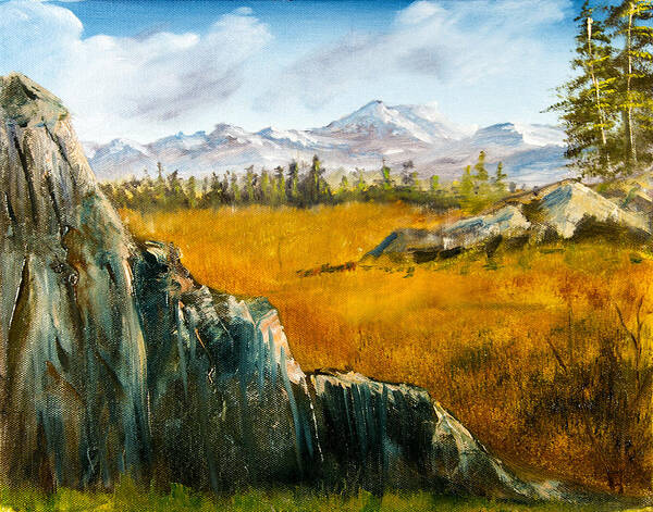 Plains Poster featuring the painting The Plains - Mountain Landscape by Barry Jones