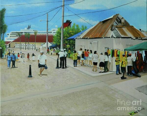 Jamaica Art Poster featuring the painting The Port Of Falmouth, Jamaica by Kenneth Harris