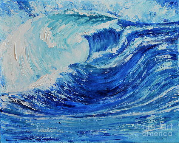 Acrylic Poster featuring the painting The Wave by Teresa Wegrzyn