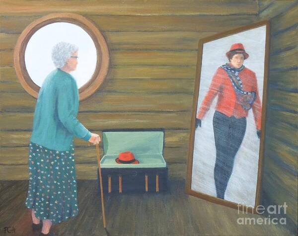 Red Hat Poster featuring the painting The Way We Were by Phyllis Andrews