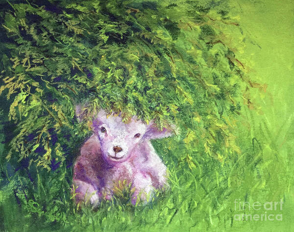 Lamb Poster featuring the painting There you are by Susan Sarabasha