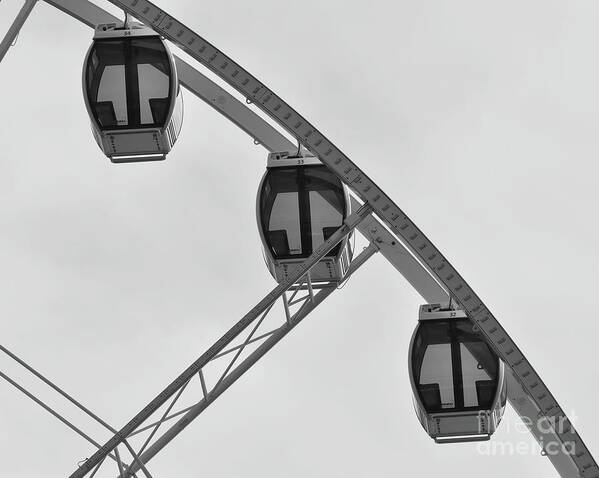 Ferris-wheel Poster featuring the photograph Three Gondolas by Kirt Tisdale