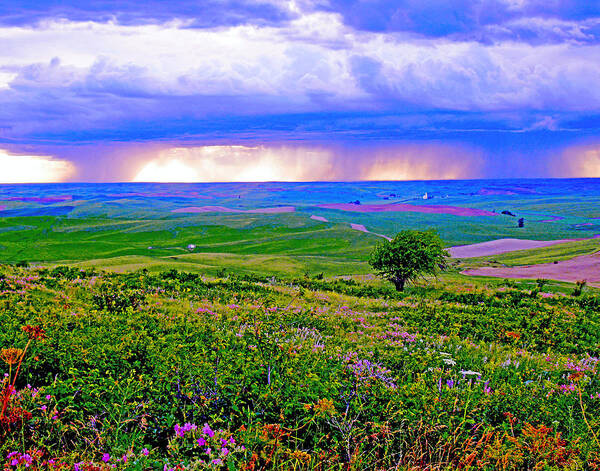 The Palouse Poster featuring the photograph Thunderstorm over The Palouse by Margaret Hood