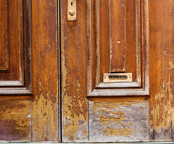 Timeworn Door Of Bordentown Poster featuring the photograph Timeworn Door of Bordentown by Sally Simon