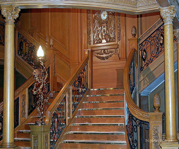 Titanic Poster featuring the digital art Titanics Grand Staircase by DigiArt Diaries by Vicky B Fuller