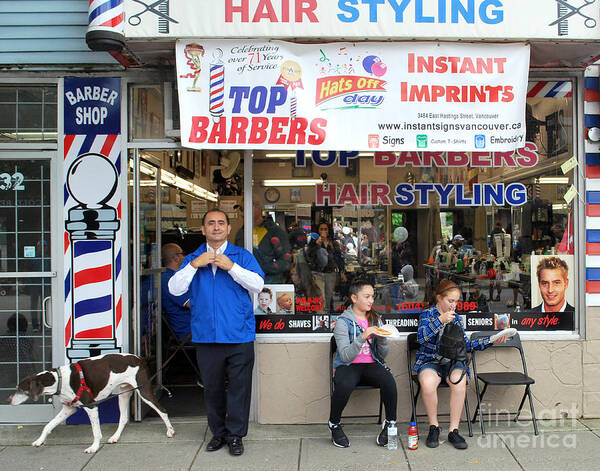 Jim The Barber Poster featuring the photograph Top Barbers by Bill Thomson