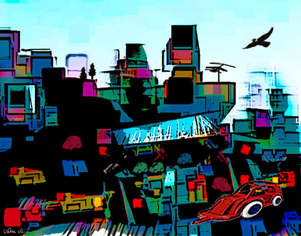 City Poster featuring the digital art Toyland by Sabine Stetson
