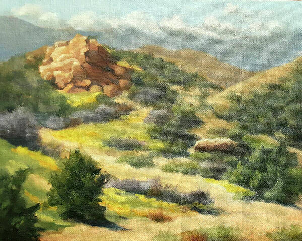 California Landscape Poster featuring the painting Trails of Vasquez Canyon by Sandy Fisher