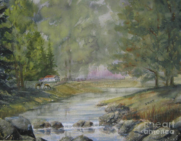 Landscape Poster featuring the painting Tranquility by Shirley Braithwaite Hunt