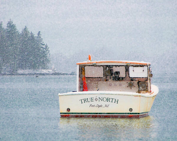 Lobsterboat Poster featuring the photograph True North by Jeff Cooper