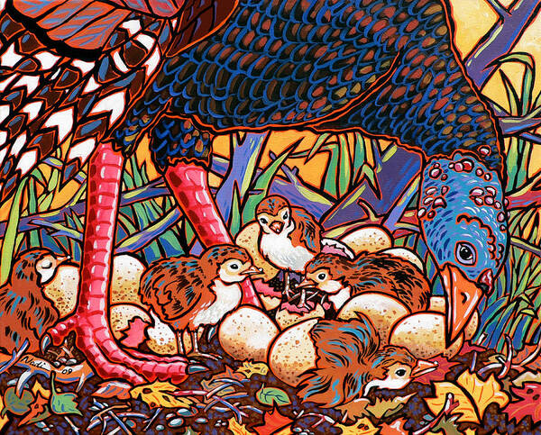Turkey Poster featuring the painting Turkeys by Nadi Spencer