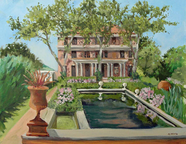 Landscape Poster featuring the painting Tuscan Garden, Snug Harbor, S.I. by Mafalda Cento