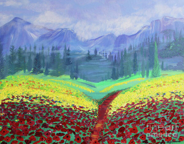 Poppies Poster featuring the painting Tuscan Poppies by Stacey Zimmerman