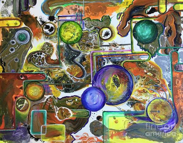 Abstract Painting Poster featuring the painting Universe by Maria Karlosak