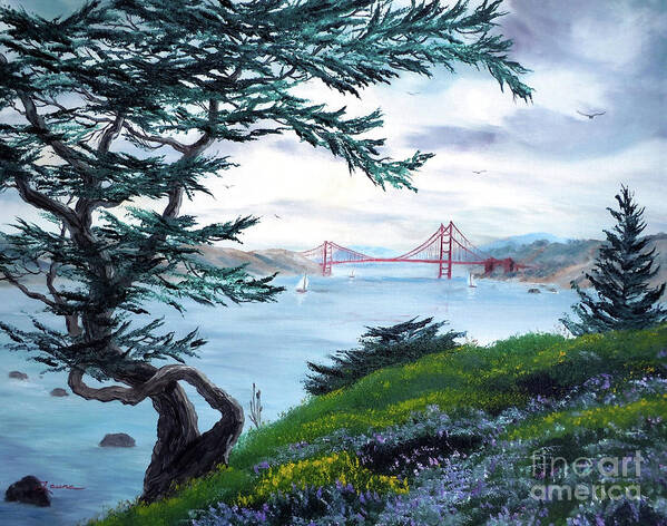 San Francisco Poster featuring the painting Upon Seeing the Golden Gate by Laura Iverson