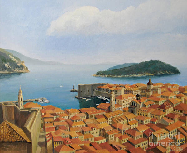 Adriatic Poster featuring the painting View From Top of The World by Kiril Stanchev
