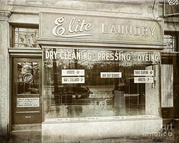 Vintage Laundromat Poster featuring the painting Vintage Laundromat by Mindy Sommers