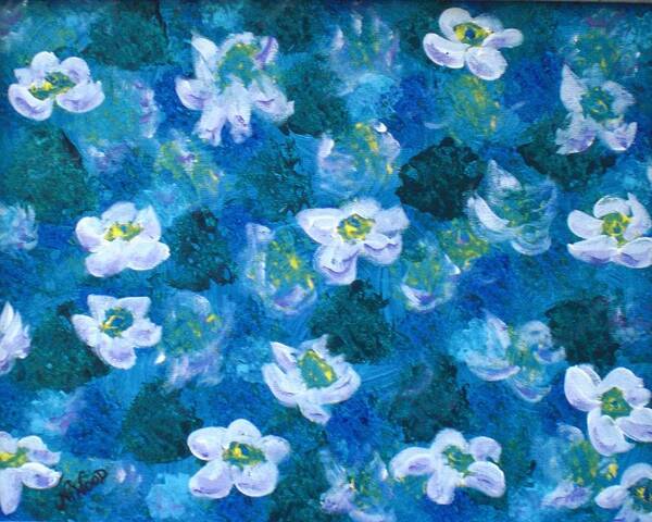 Water Poster featuring the painting Water Lilies by Nancy Sisco