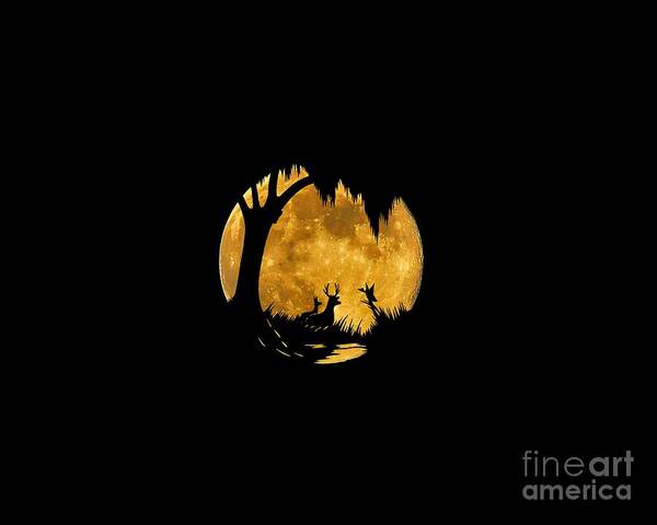 Wildlife Silhouette Poster featuring the photograph Wetland Wildlife Massive Moon .png by Al Powell Photography USA