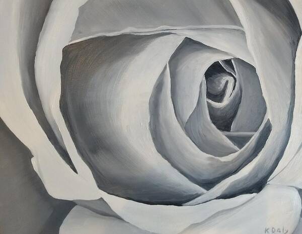 Rose Poster featuring the painting White Rose by Kevin Daly