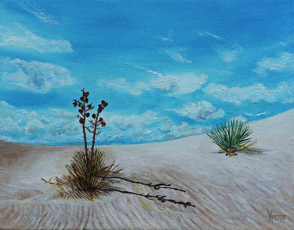 White Sand Poster featuring the painting White Sands New Mexico by Kathy Knopp