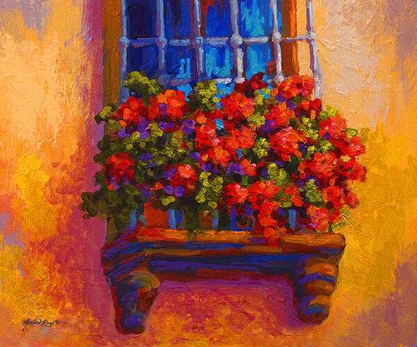 Poppies Poster featuring the painting Window Box by Marion Rose