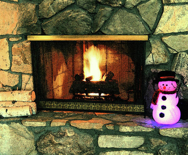 Snowman Poster featuring the photograph Winter Indoors by Charles Benavidez