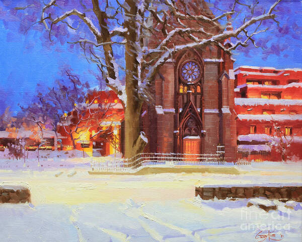 Fineart Poster featuring the painting Winter Lorreto chapel by Gary Kim
