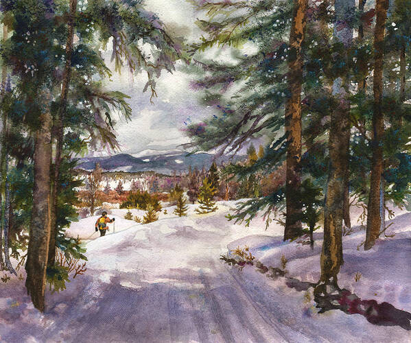 Colorado Snowy Mountains Painting Poster featuring the painting Winter Solace by Anne Gifford