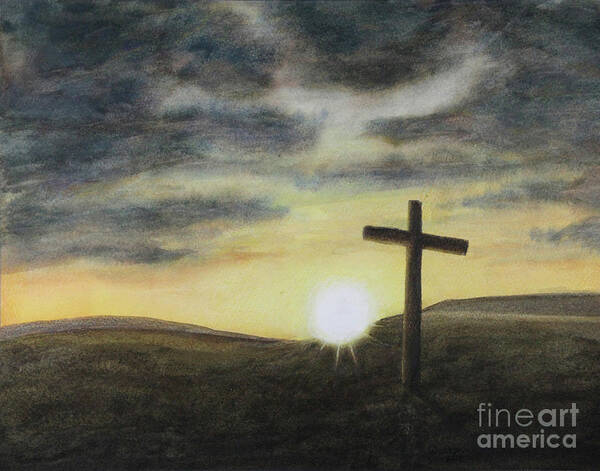 Cross Poster featuring the mixed media Wondrous Cross by Jennifer Watson