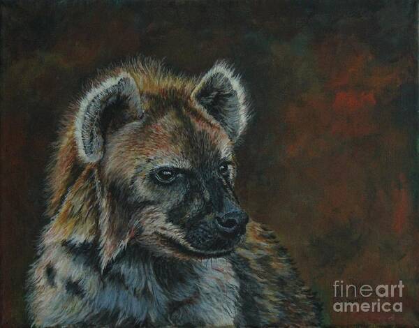 Hyena Poster featuring the painting You Don't See Me Laughing......Hyena by Bob Williams