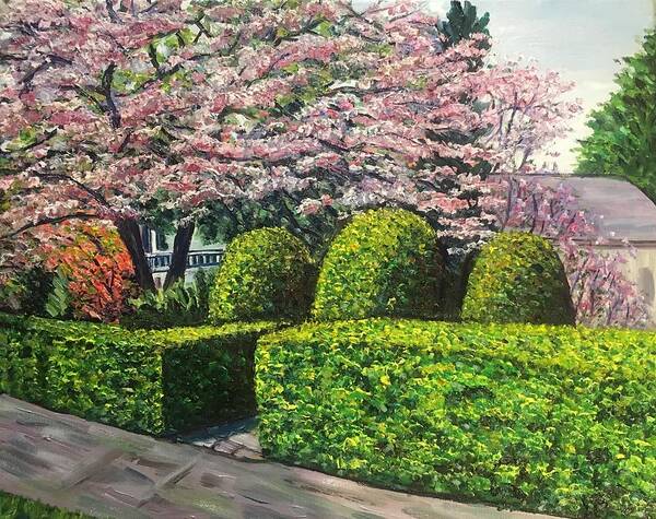 Spring Poster featuring the painting Spring Blossoms, Veterans Park #1 by Richard Nowak