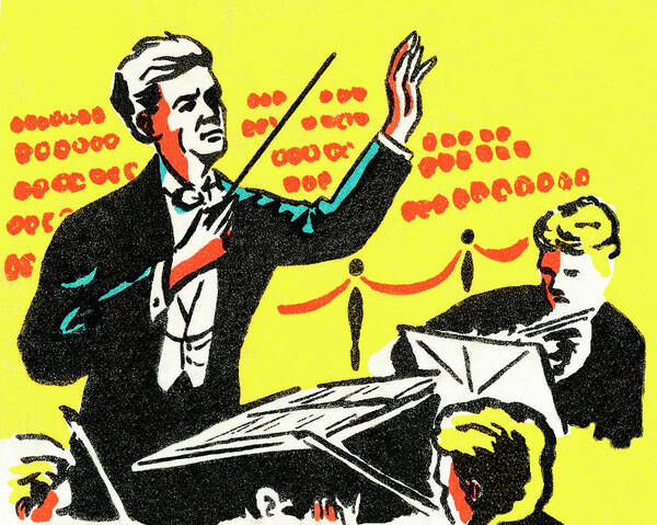 Adult Poster featuring the drawing Conductor #12 by CSA Images