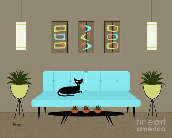 Mid Century Modern Poster featuring the digital art Mini Mid Century Shapes by Donna Mibus