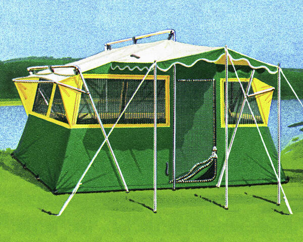 Adventure Poster featuring the drawing Tent #4 by CSA Images