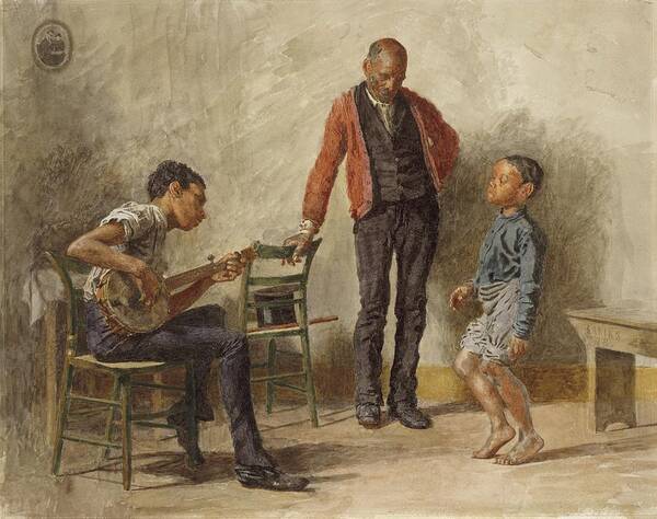 Vintage Poster featuring the painting The Dancing Lesson by Thomas Eakins