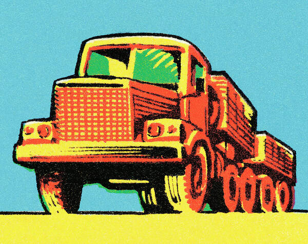 Automotive Poster featuring the drawing Hauling truck #6 by CSA Images