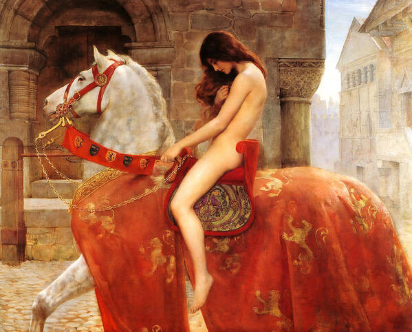 John Collier Lady Godiva Poster featuring the painting Lady Godiva #1 by John Collier