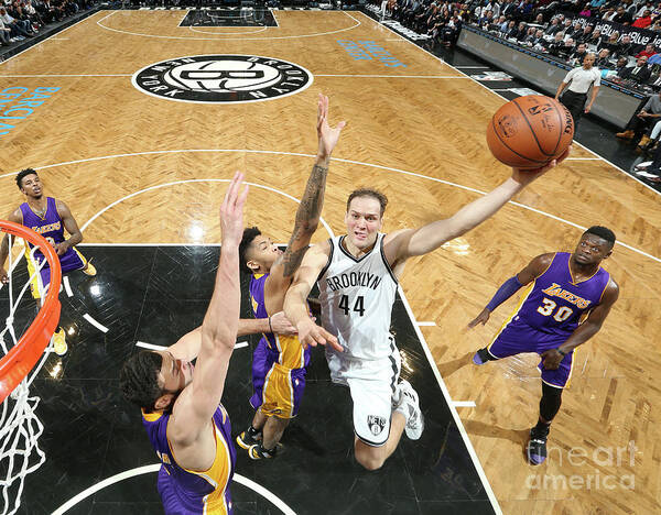 Bojan Bogdanovic Poster featuring the photograph Los Angeles Lakers V Brooklyn Nets #7 by Nathaniel S. Butler