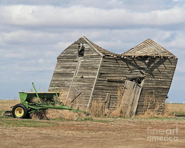 Barn Poster featuring the photograph Askew by Tiffany Whisler