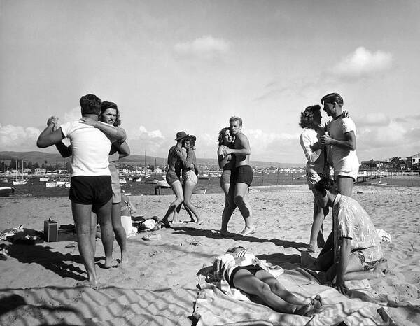 Archival Poster featuring the photograph Balboa Beach by Peter Stackpole