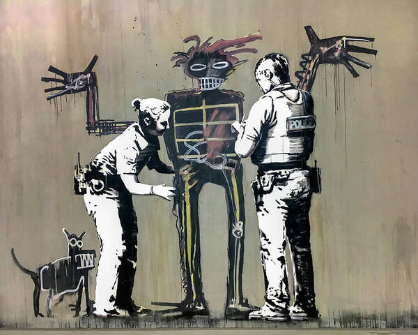 Banksy Poster featuring the photograph Banksy Coppers Pat Down by Gigi Ebert