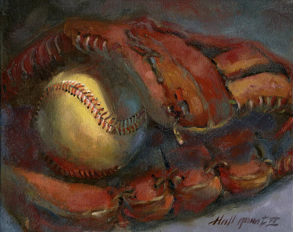 Athletic Equipment
Baseball Poster featuring the painting Baseball And Mitt by Hall Groat Ii