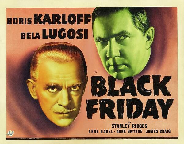 Bela Lugosi Poster featuring the photograph BELA LUGOSI in BLACK FRIDAY -1940-. by Album